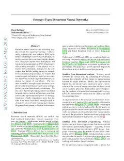 Strongly-Typed Recurrent Neural Networks