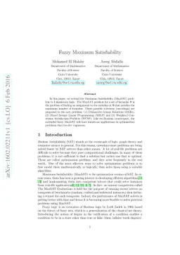 Fuzzy Maximum Satisfiability