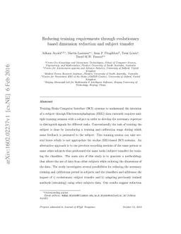 Reducing training requirements through evolutionary based dimension
  reduction and subject transfer