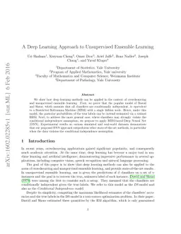 A Deep Learning Approach to Unsupervised Ensemble Learning