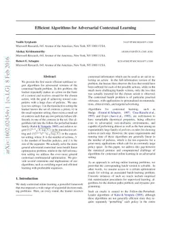 Efficient Algorithms for Adversarial Contextual Learning