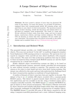 A Large Dataset of Object Scans