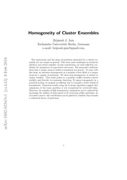 Homogeneity of Cluster Ensembles
