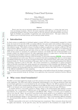 Defining Cross-Cloud Systems
