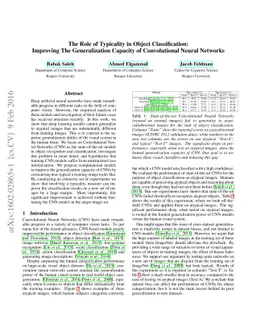 The Role of Typicality in Object Classification: Improving The
  Generalization Capacity of Convolutional Neural Networks