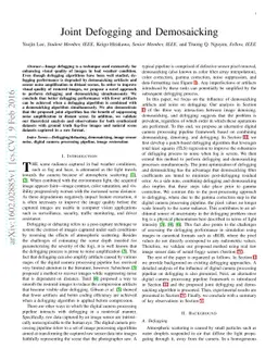 Joint Defogging and Demosaicking
