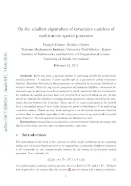 On the smallest eigenvalues of covariance matrices of multivariate
  spatial processes