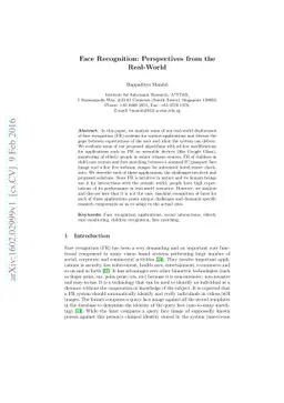 Face Recognition: Perspectives from the Real-World