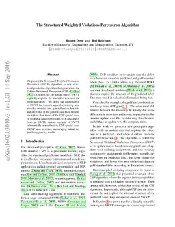 The Structured Weighted Violations Perceptron Algorithm