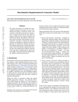 Discriminative Regularization for Generative Models