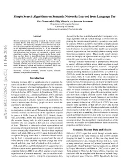 Simple Search Algorithms on Semantic Networks Learned from Language Use