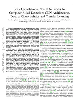 Deep Convolutional Neural Networks for Computer-Aided Detection: CNN
  Architectures, Dataset Characteristics and Transfer Learning