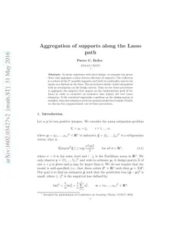 Aggregation of supports along the Lasso path