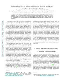 Research Priorities for Robust and Beneficial Artificial Intelligence