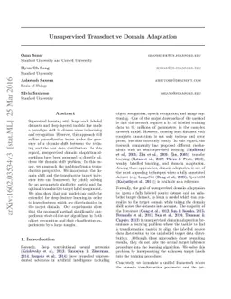 Unsupervised Transductive Domain Adaptation