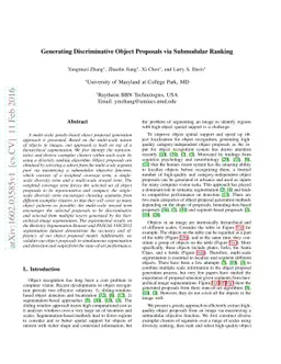 Generating Discriminative Object Proposals via Submodular Ranking