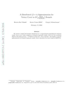 A Distributed $(2+ε)$-Approximation for Vertex Cover in
  $O(\logΔ/ε\log\logΔ)$ Rounds