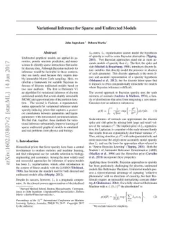 Variational Inference for Sparse and Undirected Models