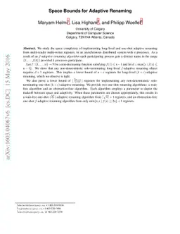 Space Bounds for Adaptive Renaming