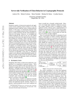 Server-side verification of client behavior in cryptographic protocols