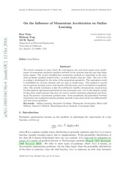 On the Influence of Momentum Acceleration on Online Learning