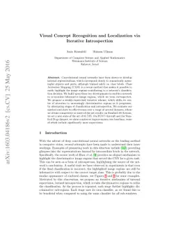 Visual Concept Recognition and Localization via Iterative Introspection
