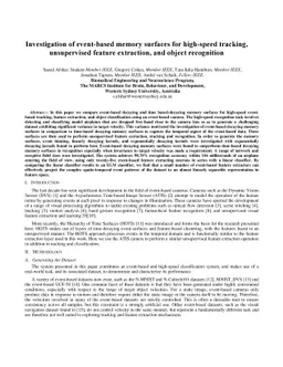 Investigation of event-based memory surfaces for high-speed tracking,
  unsupervised feature extraction and object recognition