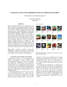 Item2Vec: Neural Item Embedding for Collaborative Filtering