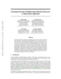 Learning Network of Multivariate Hawkes Processes: A Time Series
  Approach