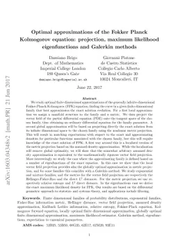 Optimal approximations of the Fokker-Planck-Kolmogorov equation:
  projection, maximum likelihood eigenfunctions and Galerkin methods