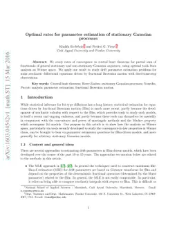 Optimal rates for parameter estimation of stationary Gaussian processes