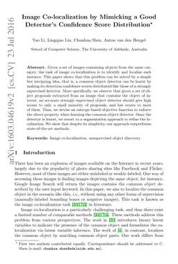 Image Co-localization by Mimicking a Good Detector's Confidence Score
  Distribution