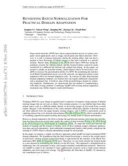 Revisiting Batch Normalization For Practical Domain Adaptation