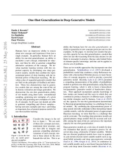 One-Shot Generalization in Deep Generative Models