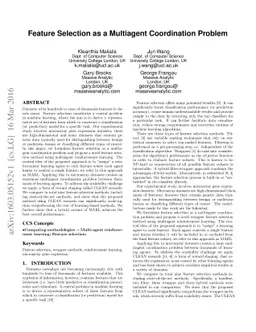 Feature Selection as a Multiagent Coordination Problem