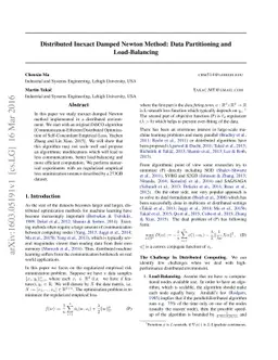 Distributed Inexact Damped Newton Method: Data Partitioning and
  Load-Balancing