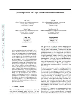 Cascading Bandits for Large-Scale Recommendation Problems