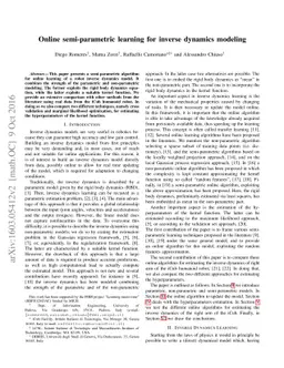 Online semi-parametric learning for inverse dynamics modeling