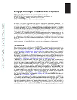 Hypergraph Partitioning for Sparse Matrix-Matrix Multiplication