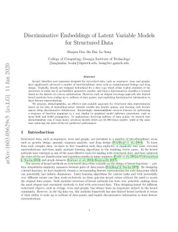 Discriminative Embeddings of Latent Variable Models for Structured Data