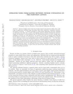 Operator Norm Inequalities between Tensor Unfoldings on the Partition
  Lattice