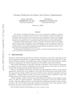Variance Reduction for Faster Non-Convex Optimization