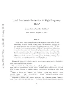 Local Parametric Estimation in High Frequency Data