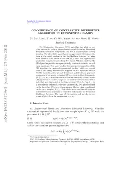 Convergence of Contrastive Divergence Algorithm in Exponential Family