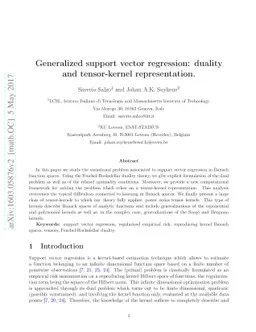 Generalized support vector regression: duality and tensor-kernel
  representation