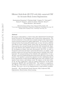 Efficient Multi-Scale 3D CNN with Fully Connected CRF for Accurate Brain
  Lesion Segmentation