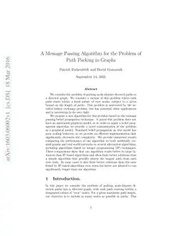 A Message Passing Algorithm for the Problem of Path Packing in Graphs