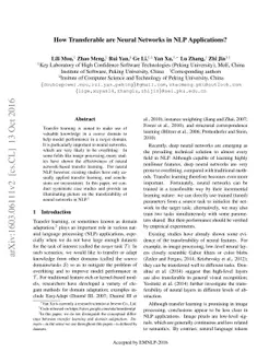 How Transferable are Neural Networks in NLP Applications?