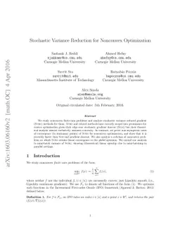 Stochastic Variance Reduction for Nonconvex Optimization