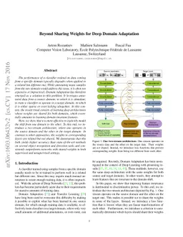 Beyond Sharing Weights for Deep Domain Adaptation